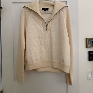 Cream Sweater with Half-Zip. Never worn